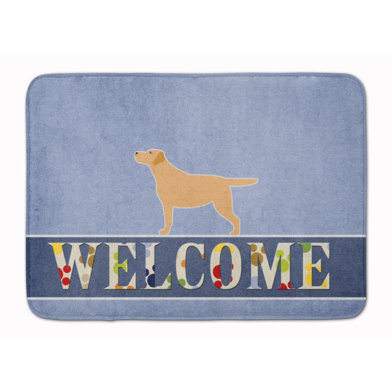BB5501RUG Yellow Labrador Retriever Welcome Machine Washable Memory Foam Mat