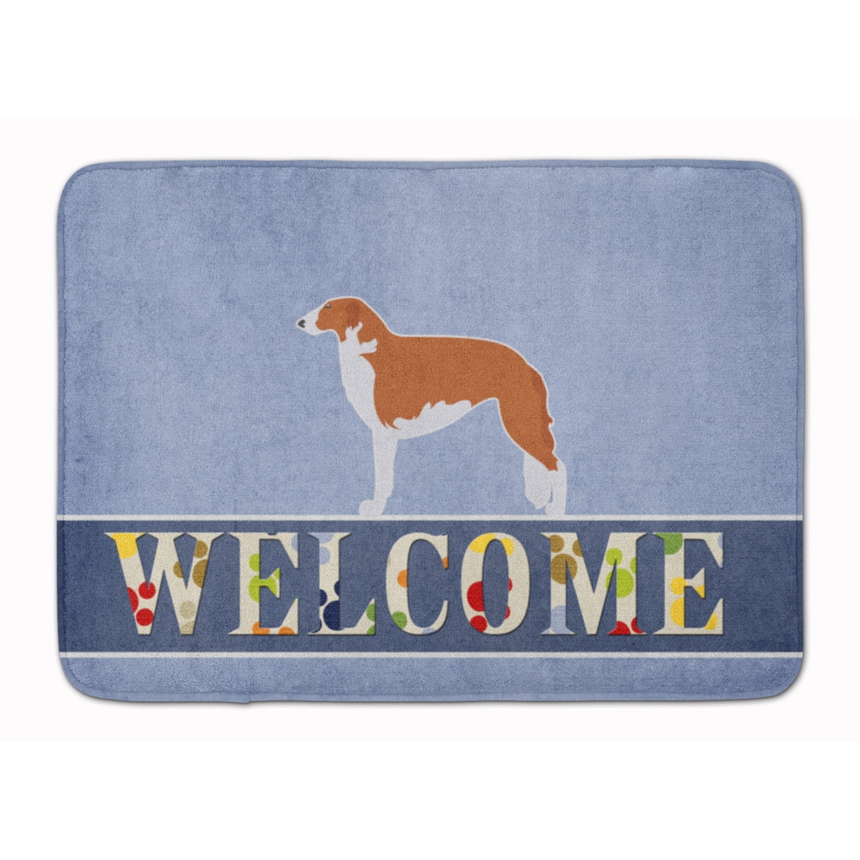 BB5503RUG Borzoi Russian Greyhound Welcome Machine Washable Memory Foam Mat