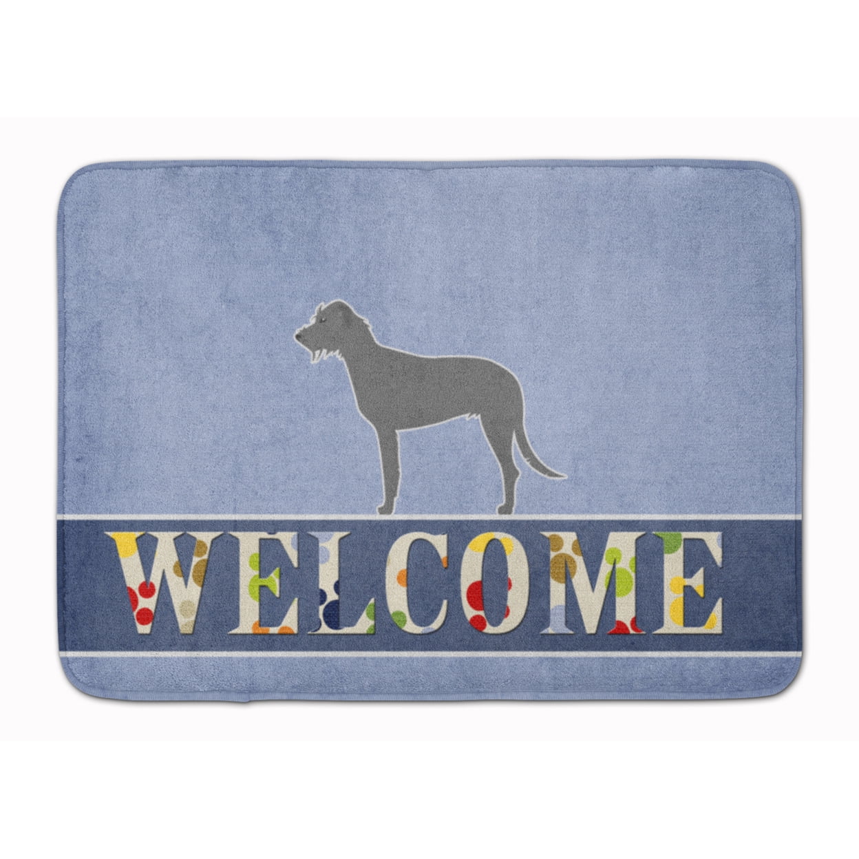 BB5507RUG Irish Wolfhound Welcome Machine Washable Memory Foam Mat