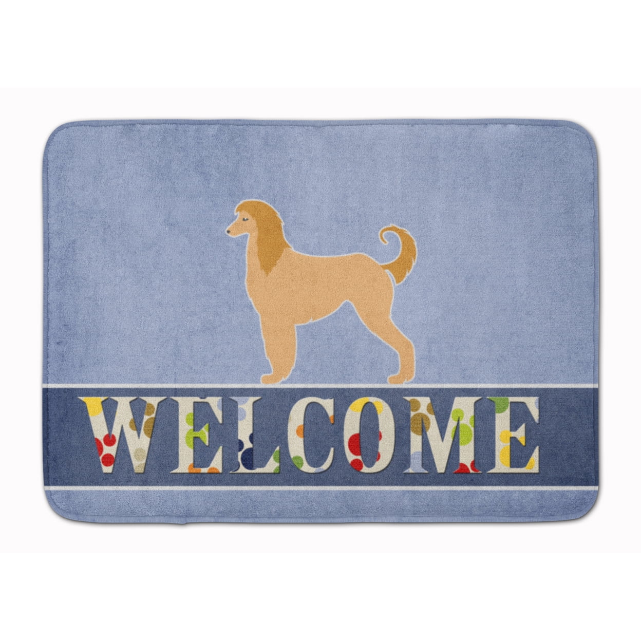 BB5510RUG Afghan Hound Welcome Machine Washable Memory Foam Mat