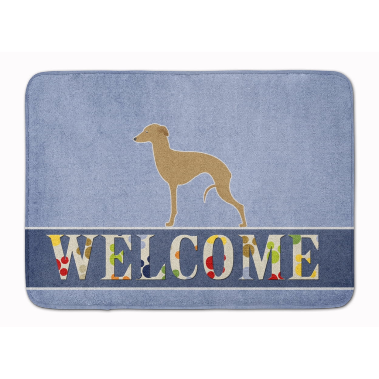 BB5518RUG Italian Greyhound Welcome Machine Washable Memory Foam Mat