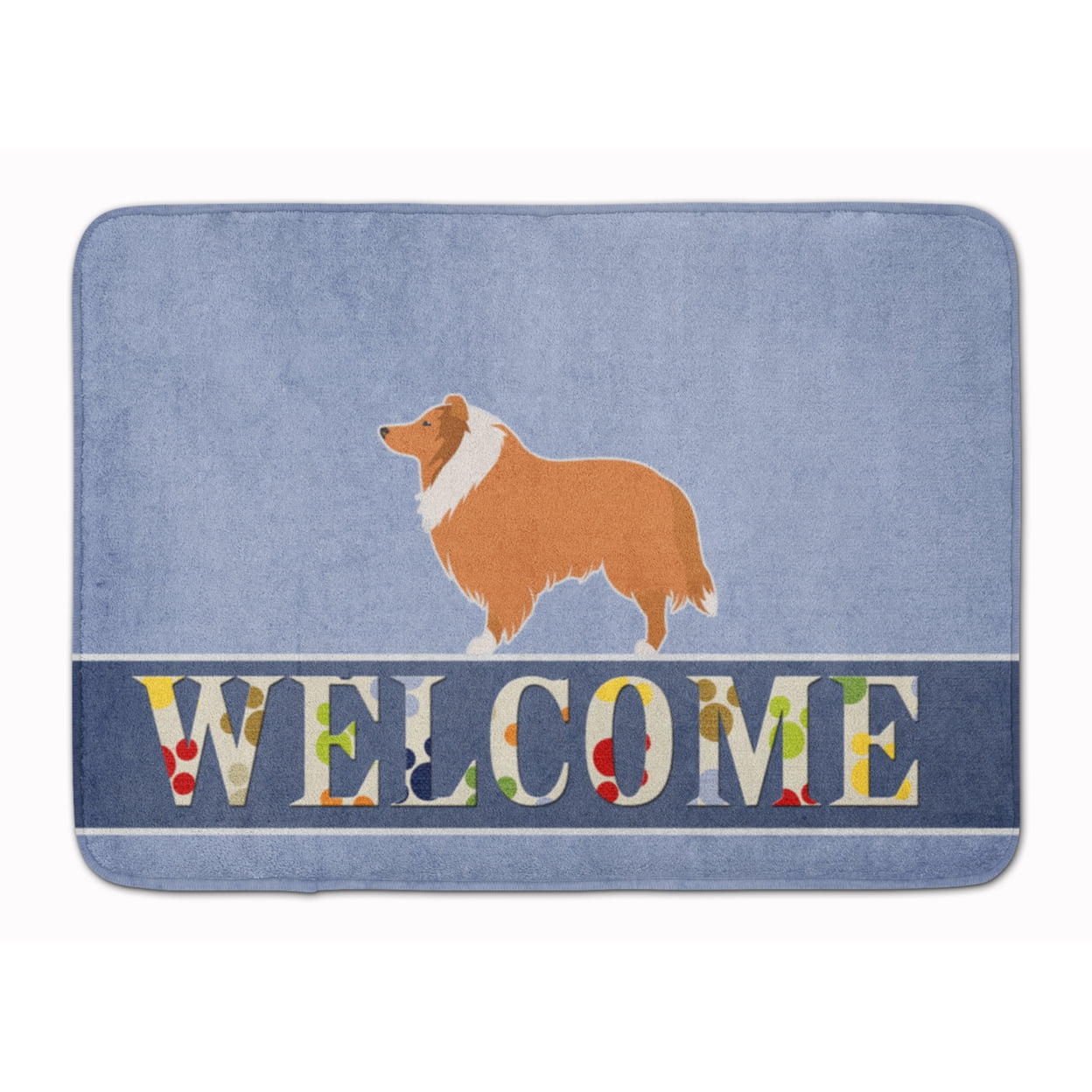 BB5520RUG Collie Welcome Machine Washable Memory Foam Mat