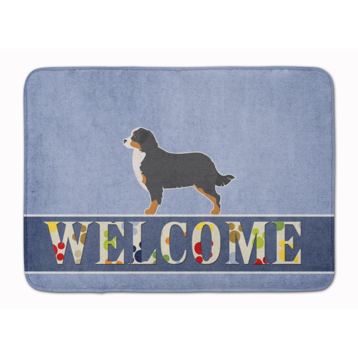 BB5523RUG Bernese Mountain Dog Welcome Machine Washable Memory Foam Mat