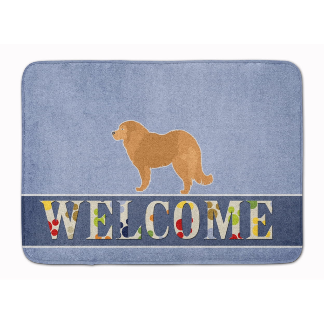 BB5529RUG Caucasian Shepherd Dog Welcome Machine Washable Memory Foam Mat
