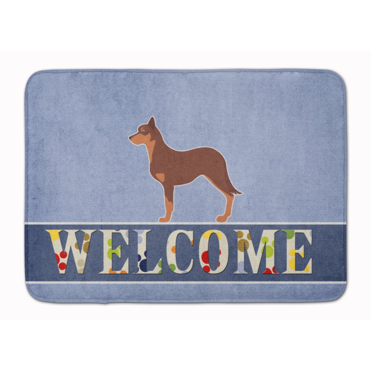 BB5533RUG Australian Kelpie Dog Welcome Machine Washable Memory Foam Mat