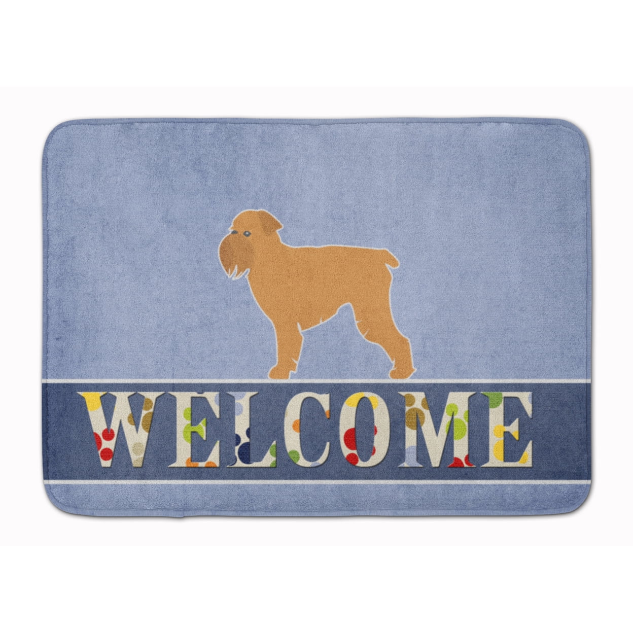 BB5544RUG Brussels Griffon Welcome Machine Washable Memory Foam Mat