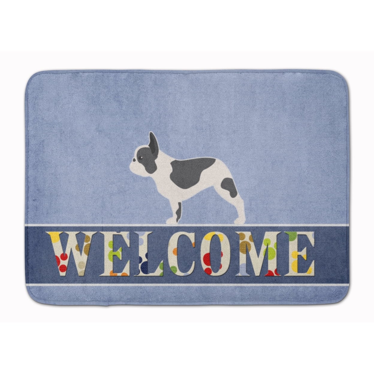 French Bulldog Welcome Machine Washable Memory Foam Mat