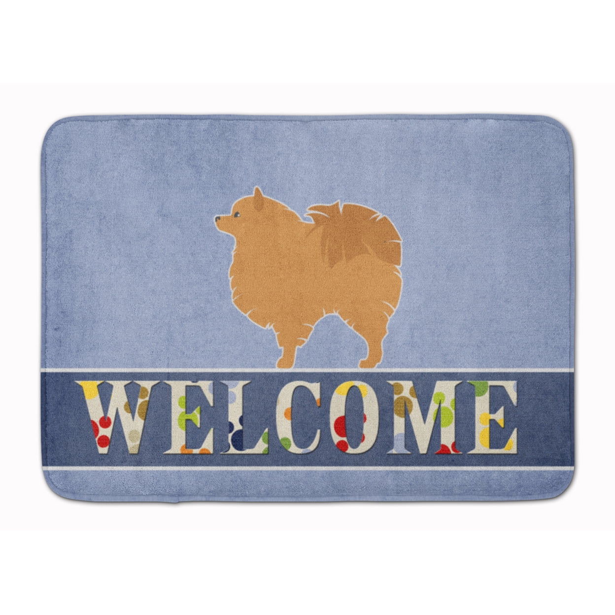 BB5546RUG Pomeranian Welcome Machine Washable Memory Foam Mat