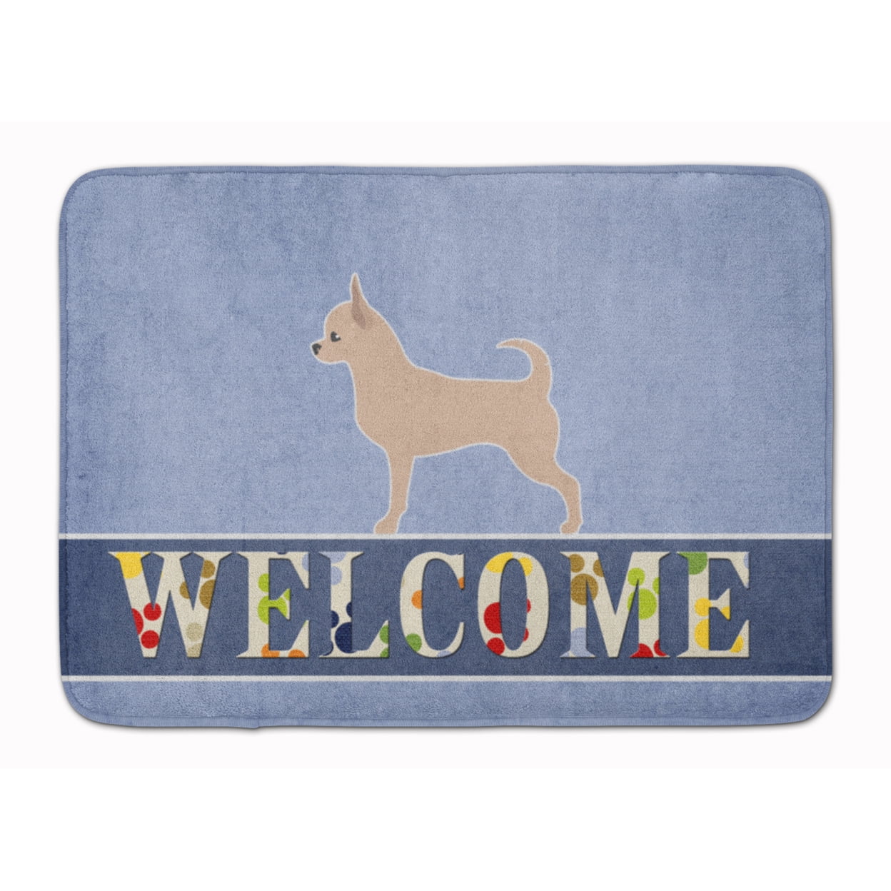 BB5554RUG Chihuahua Welcome Machine Washable Memory Foam Mat