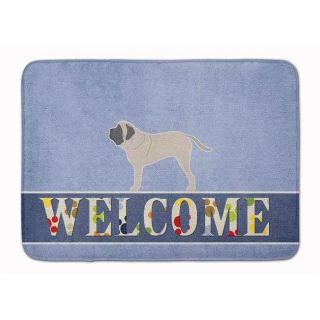 BB5560RUG English Mastiff Welcome Machine Washable Memory Foam Mat