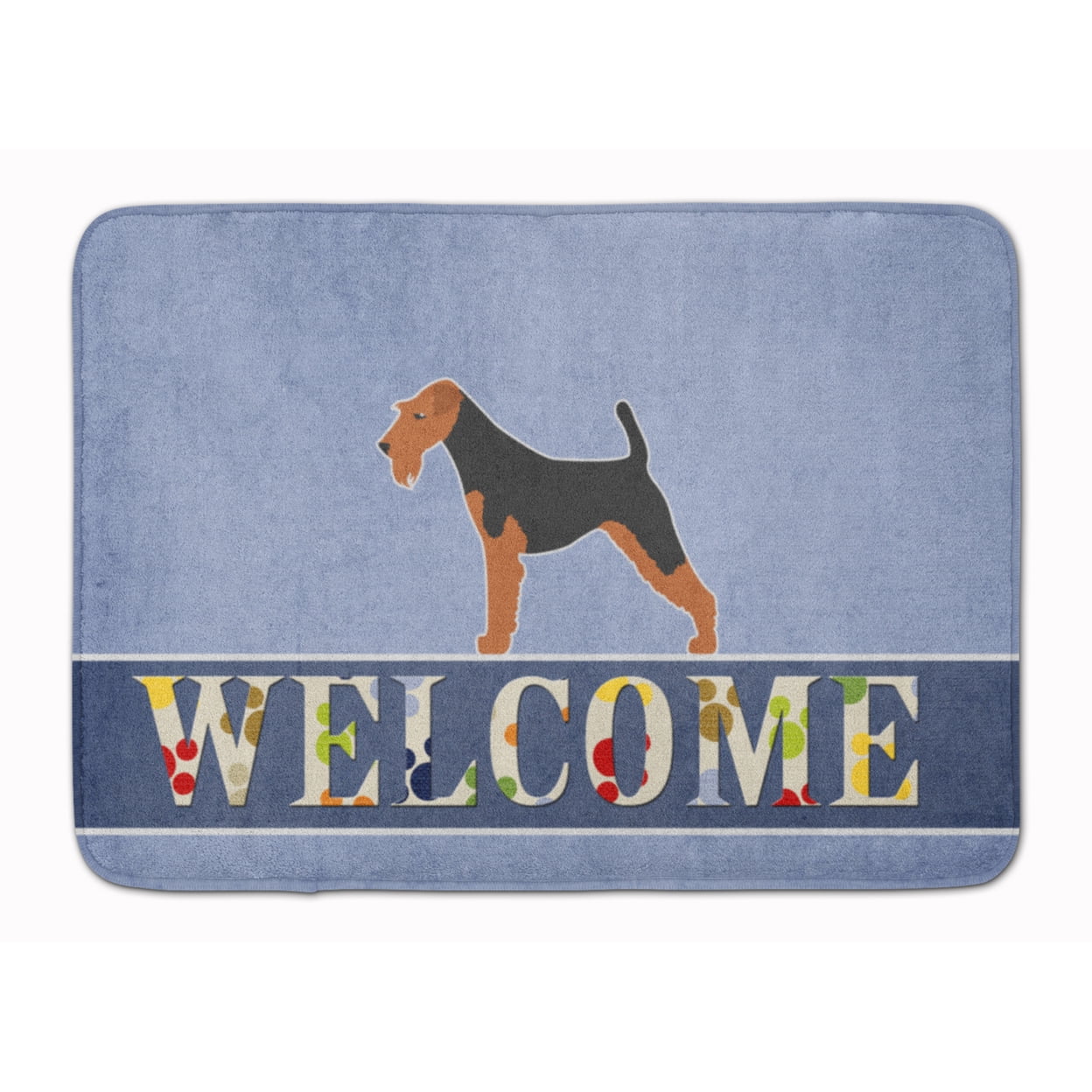 BB5561RUG Airedale Terrier Welcome Machine Washable Memory Foam Mat