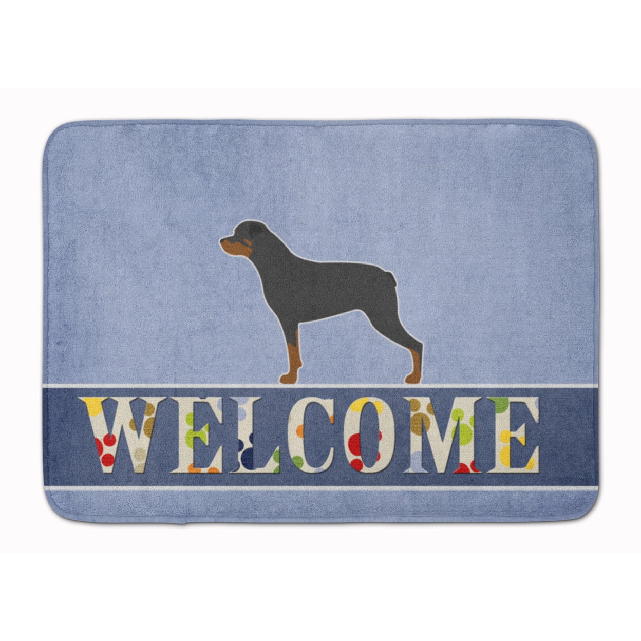 BB5570RUG Rottweiler Welcome Machine Washable Memory Foam Mat