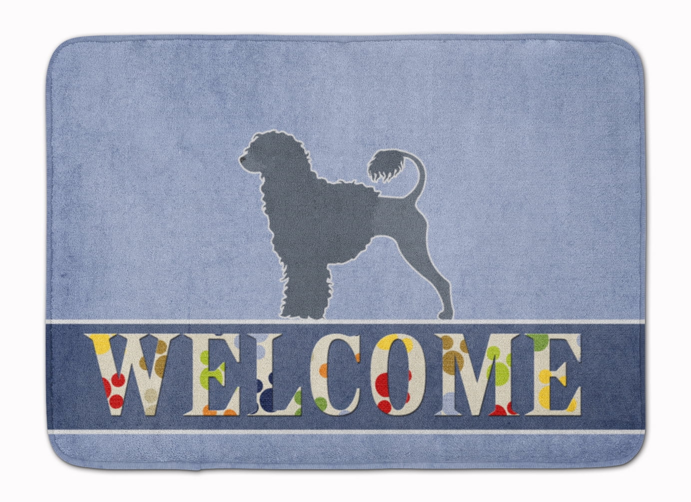 Portuguese Water Dog Welcome Machine Washable Memory Foam Mat