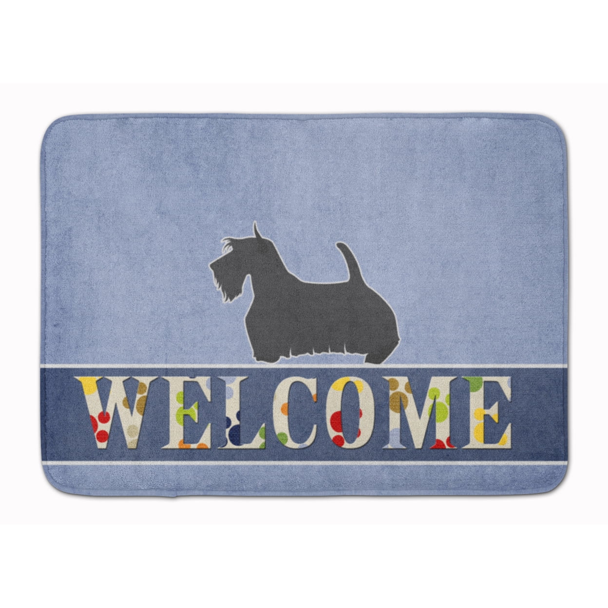 BB5573RUG Scottish Terrier Welcome Machine Washable Memory Foam Mat