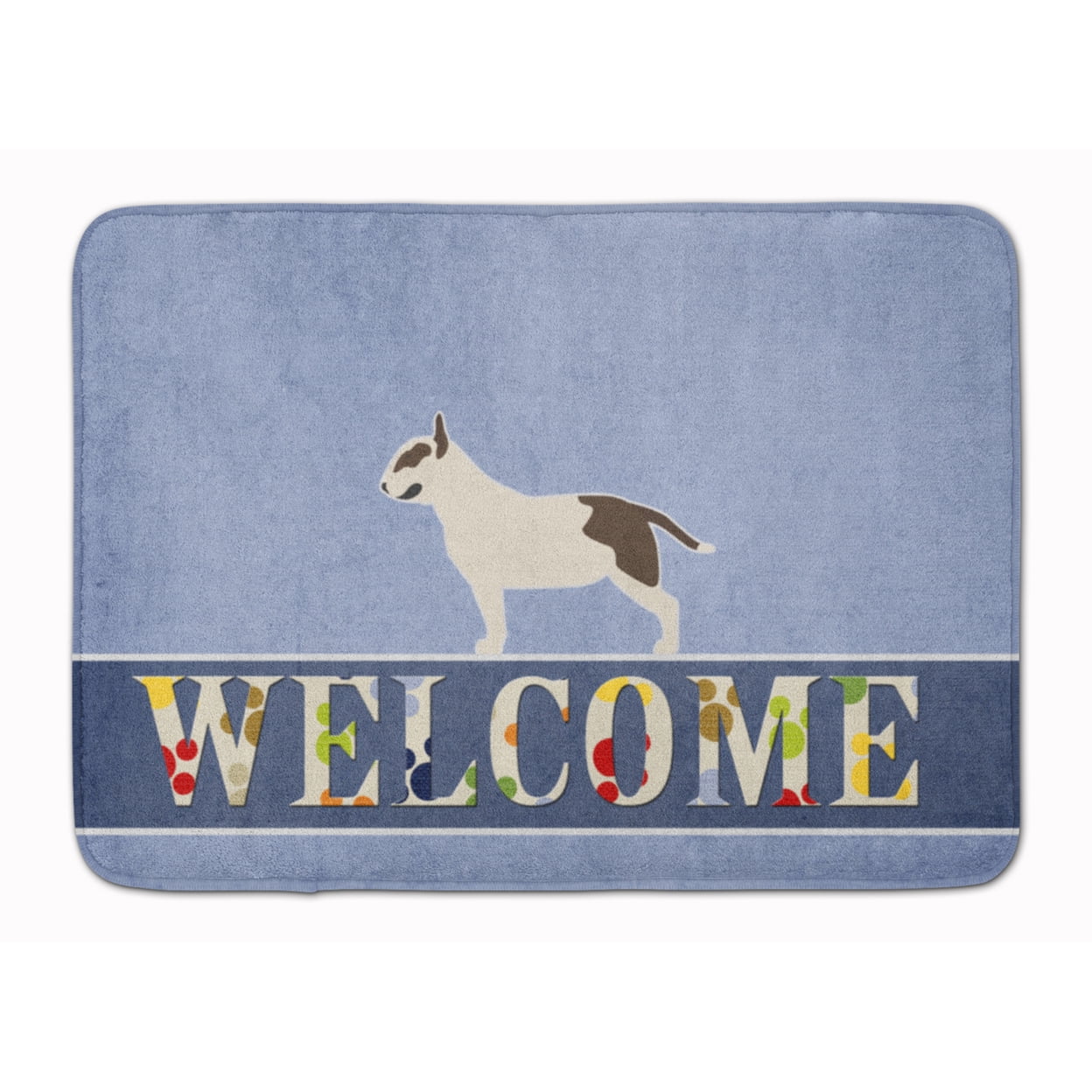 BB5582RUG Bull Terrier Welcome Machine Washable Memory Foam Mat