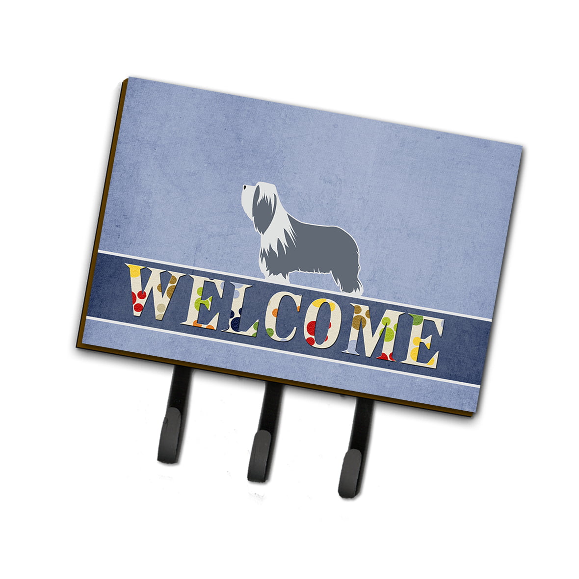 BB5521TH68 Bearded Collie Welcome Leash or Key Holder