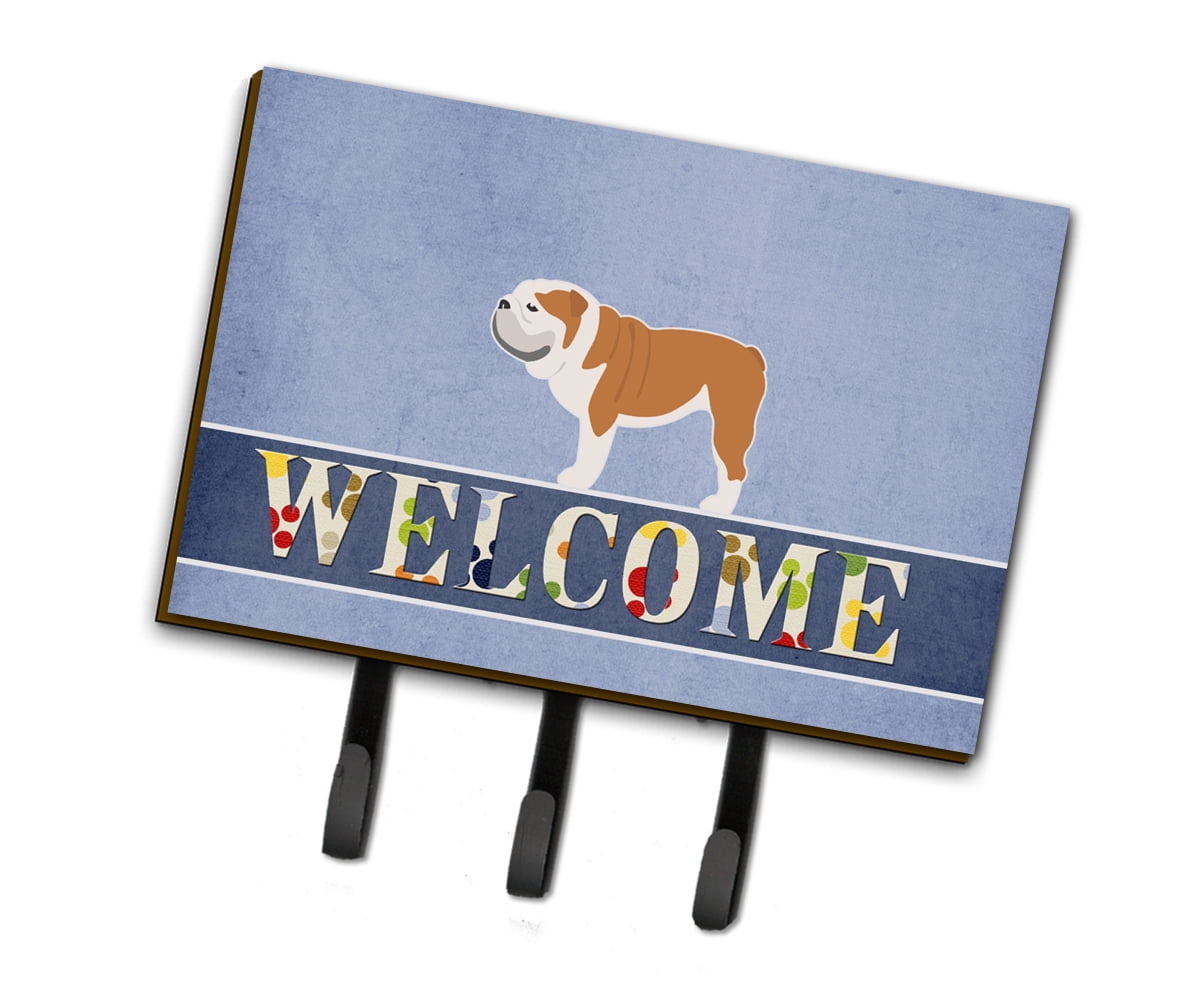 English Bulldog Welcome Leash or Key Holder