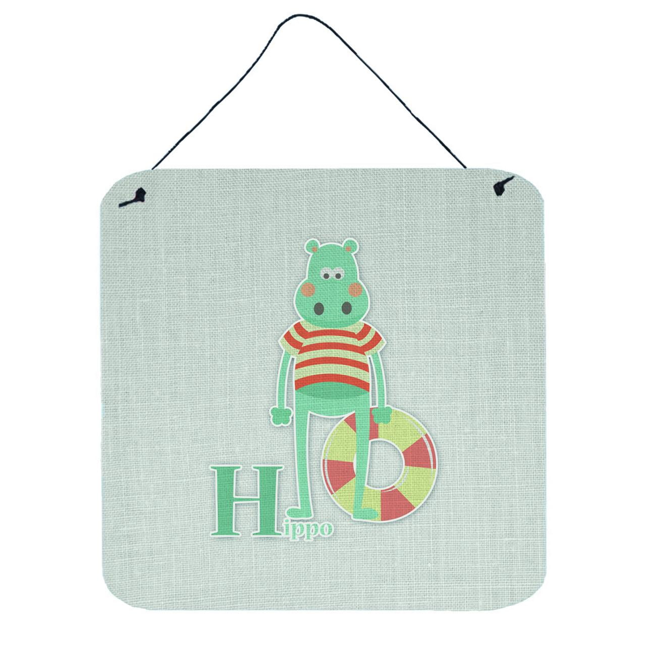 Alphabet H for Hippopotamus Wall or Door Hanging Prints
