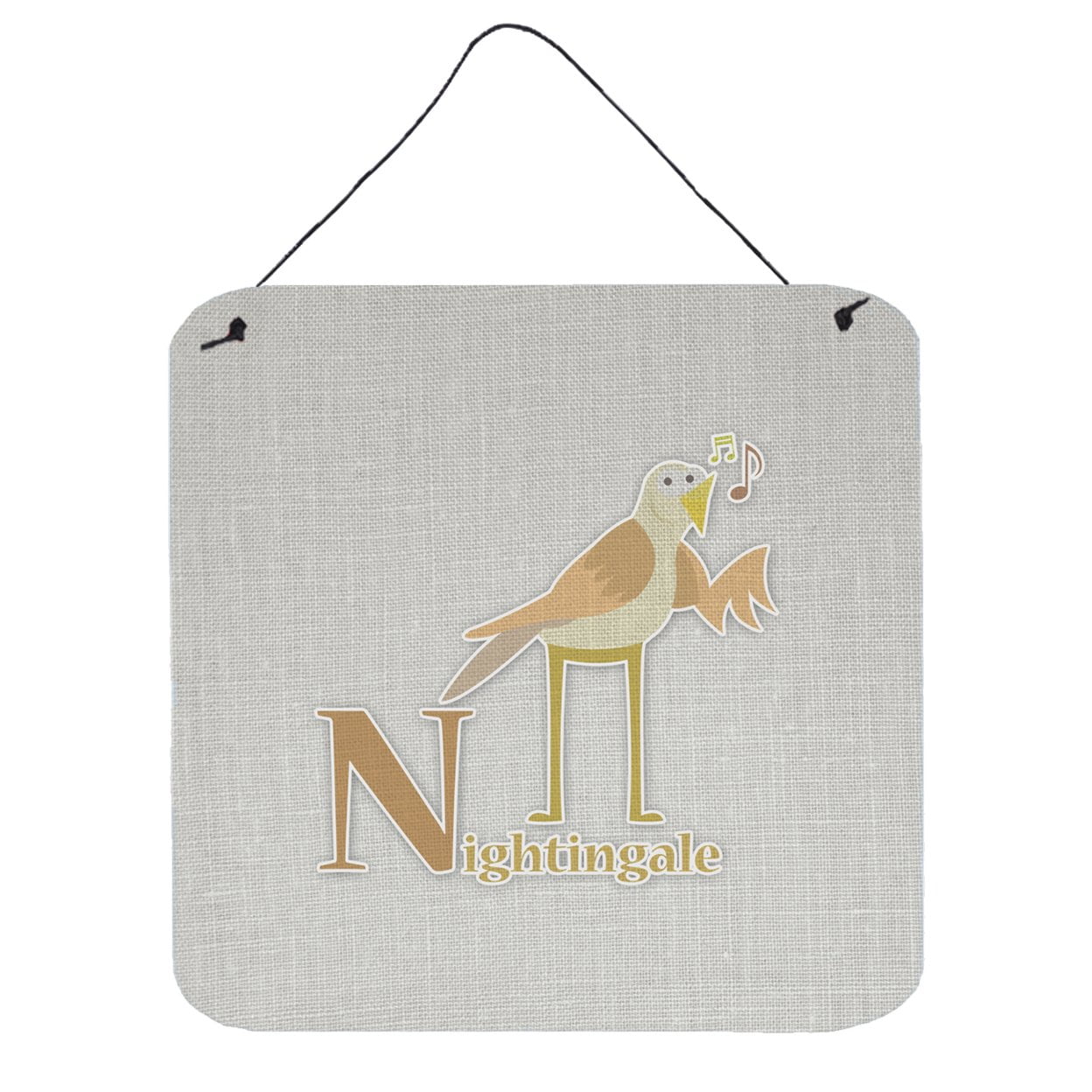 Alphabet N for Nightingale Wall or Door Hanging Prints