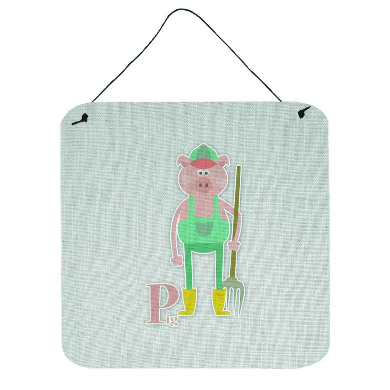 Alphabet P for Pig Wall or Door Hanging Prints