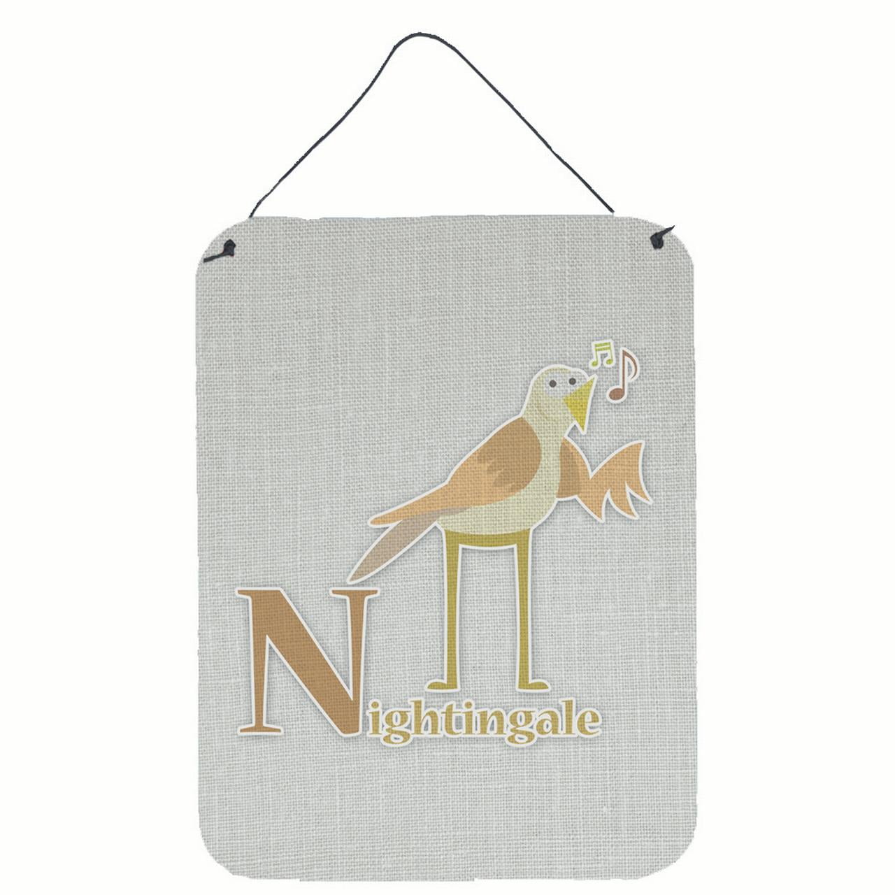 Alphabet N for Nightingale Wall or Door Hanging Prints