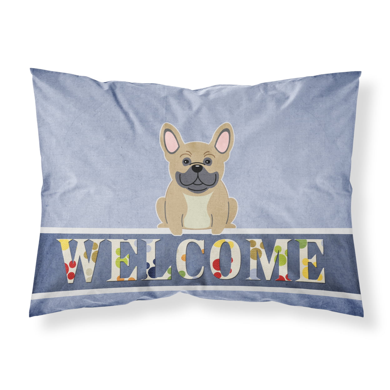 French Bulldog Cream Welcome Fabric Standard Pillowcase