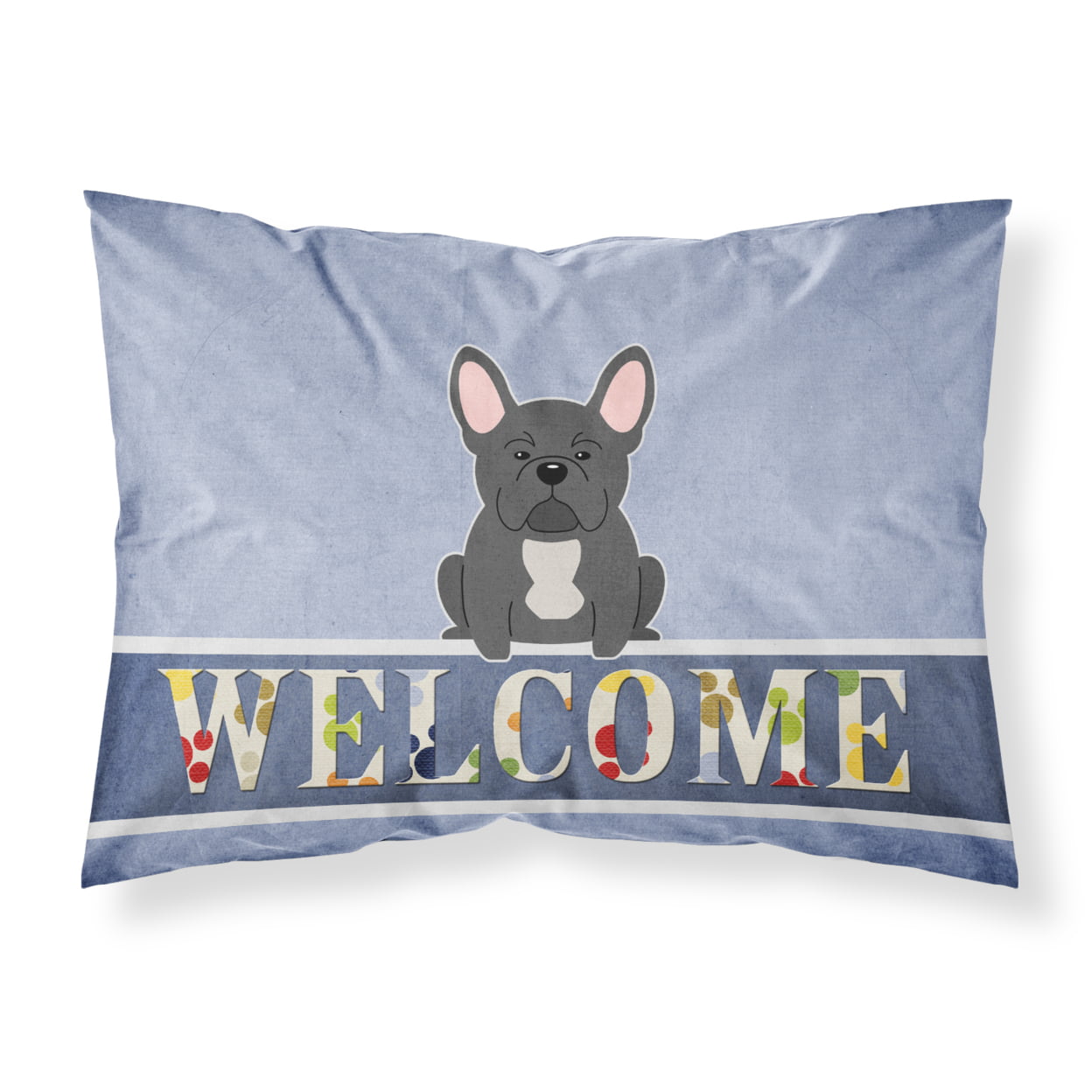 French Bulldog Black Welcome Fabric Standard Pillowcase