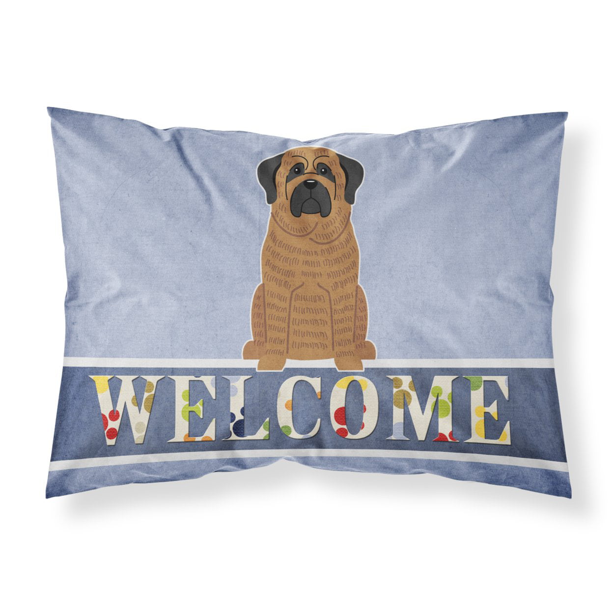 BB5596PILLOWCASE Mastiff Brindle Welcome Fabric Standard Pillowcase