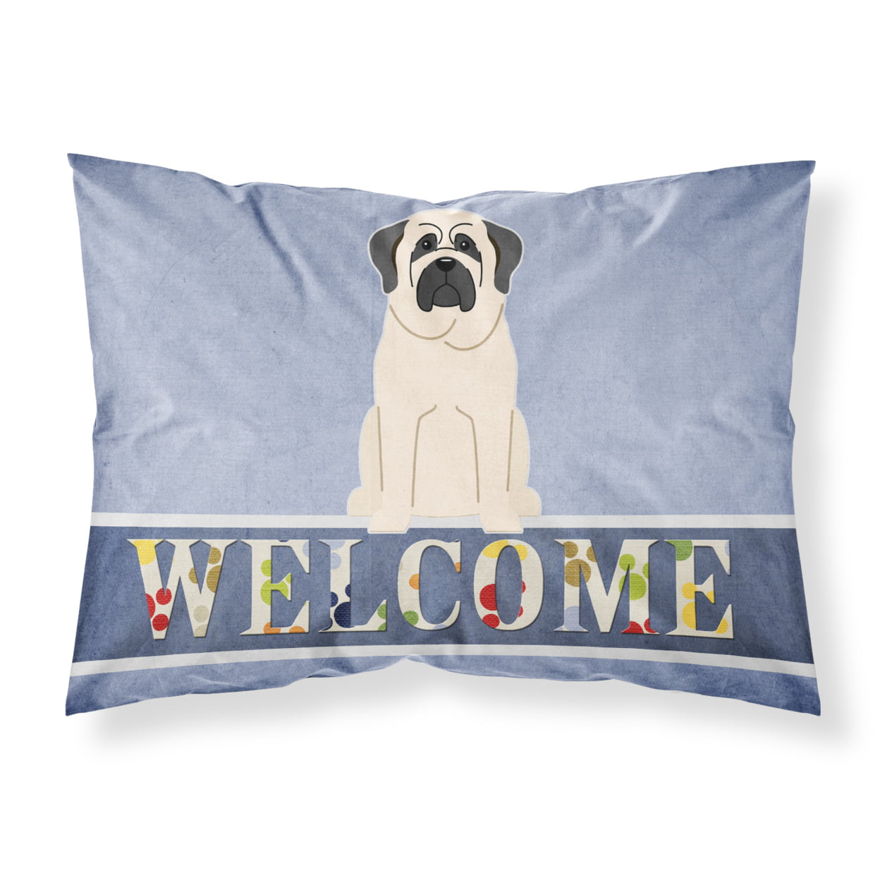 Mastiff White Welcome Fabric Standard Pillowcase