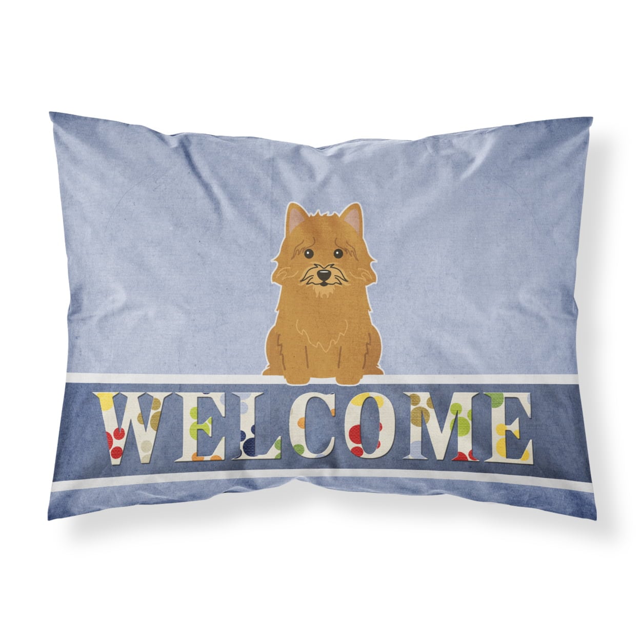 Norwich Terrier Welcome Fabric Standard Pillowcase