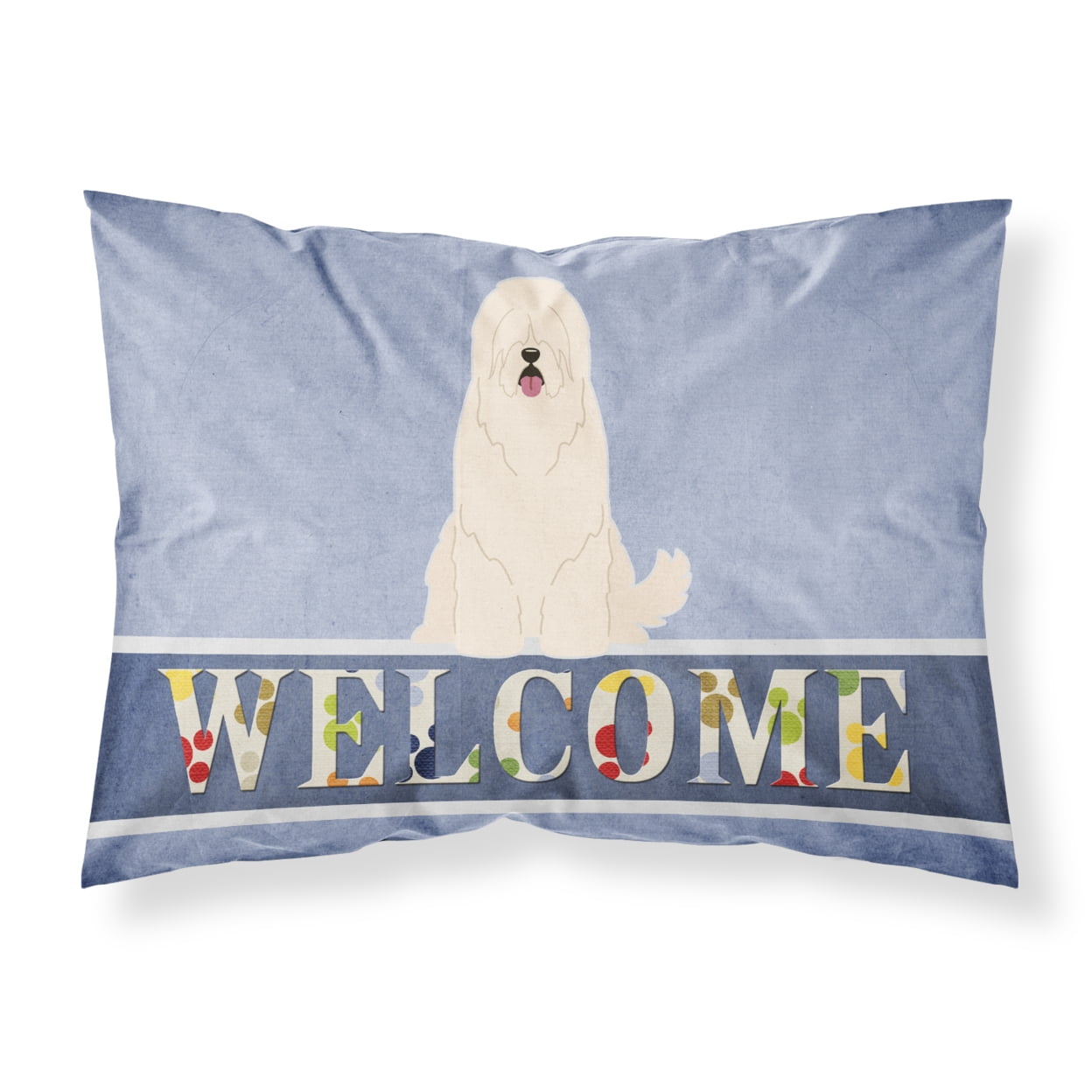 South Russian Sheepdog Welcome Fabric Standard Pillowcase