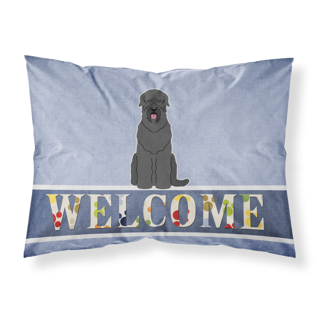 Black Russian Terrier Welcome Fabric Standard Pillowcase