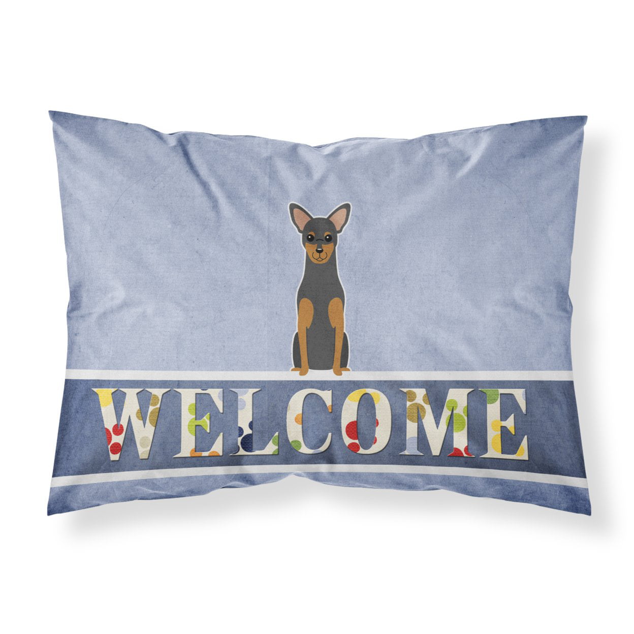 Manchester Terrier Welcome Fabric Standard Pillowcase