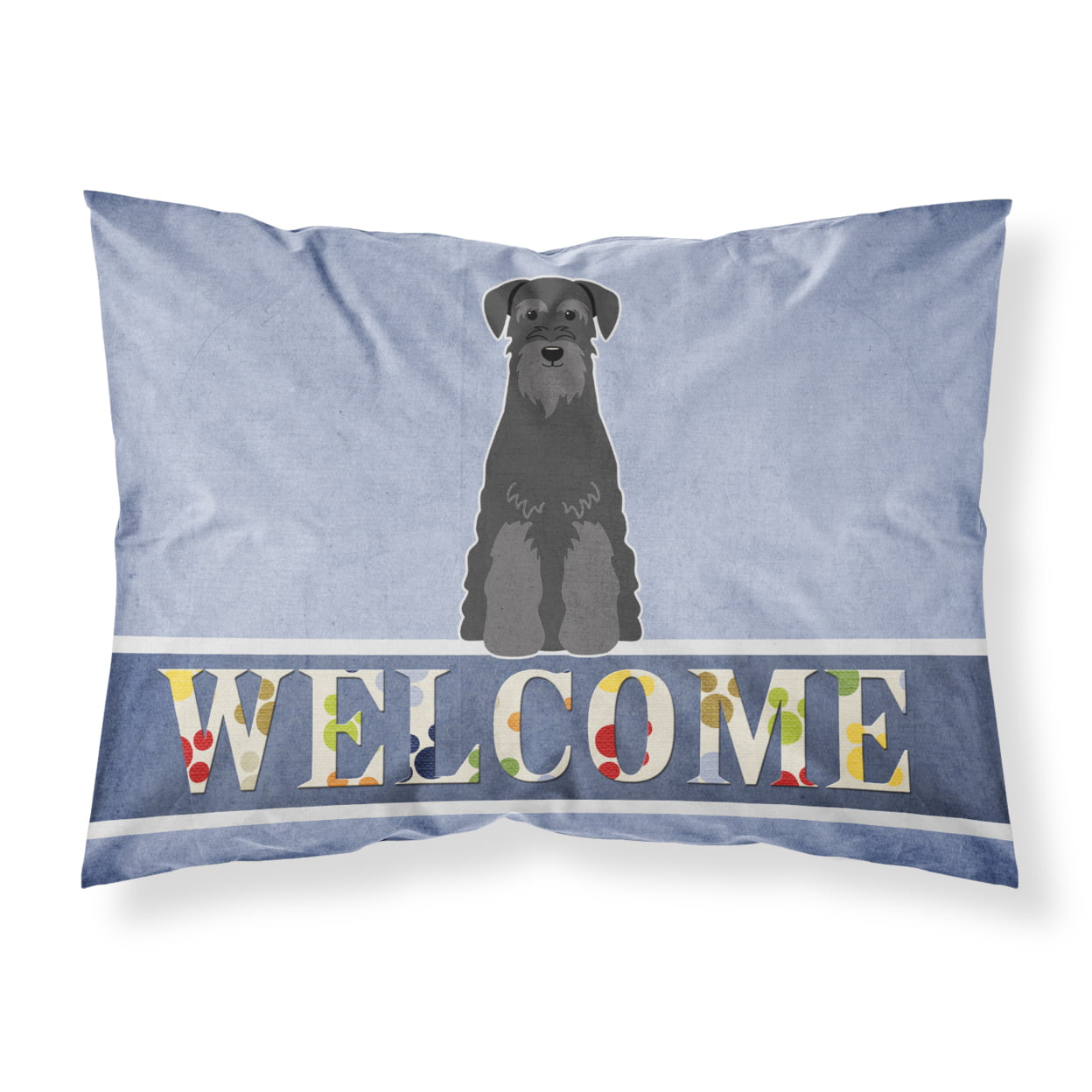 Standard Schnauzer Black Welcome Fabric Standard Pillowcase