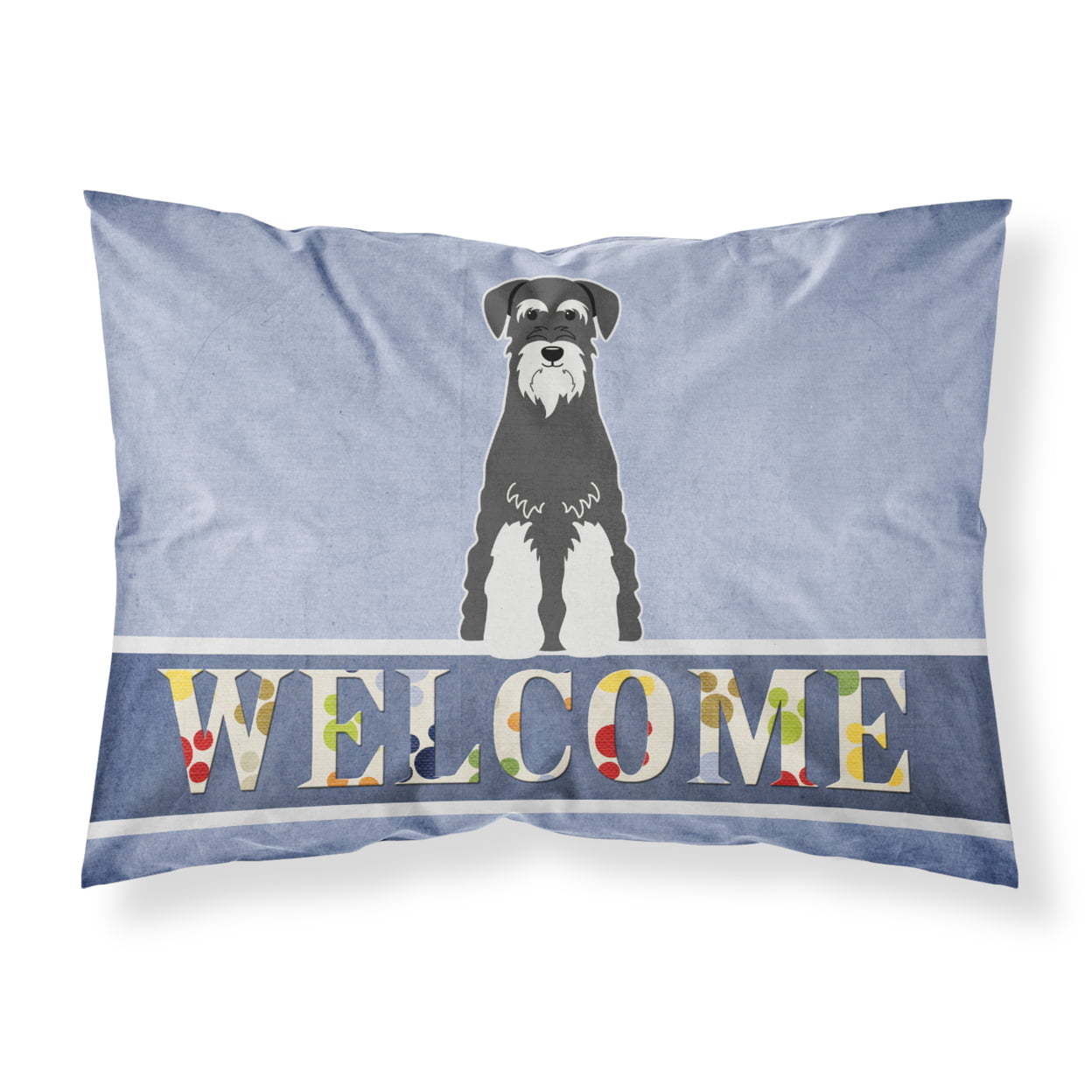 Standard Schnauzer Salt & Pepper Welcome Fabric Standard Pillowcase