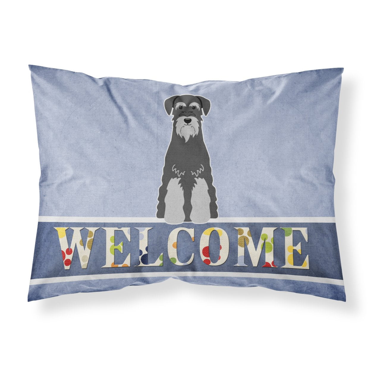 Standard Schnauzer Black Grey Welcome Fabric Standard Pillowcase
