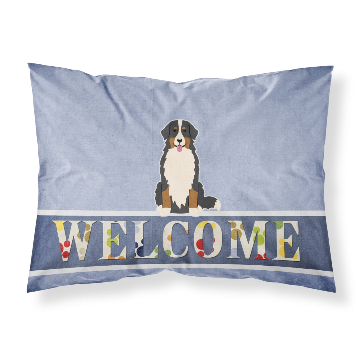 Bernese Mountain Dog Welcome Fabric Standard Pillowcase