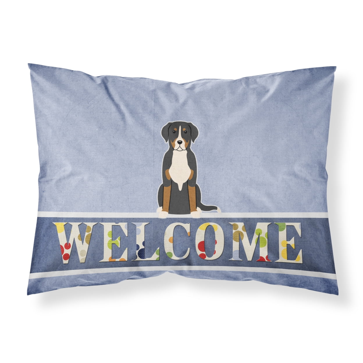 Greater Swiss Mountain Dog Welcome Fabric Standard Pillowcase