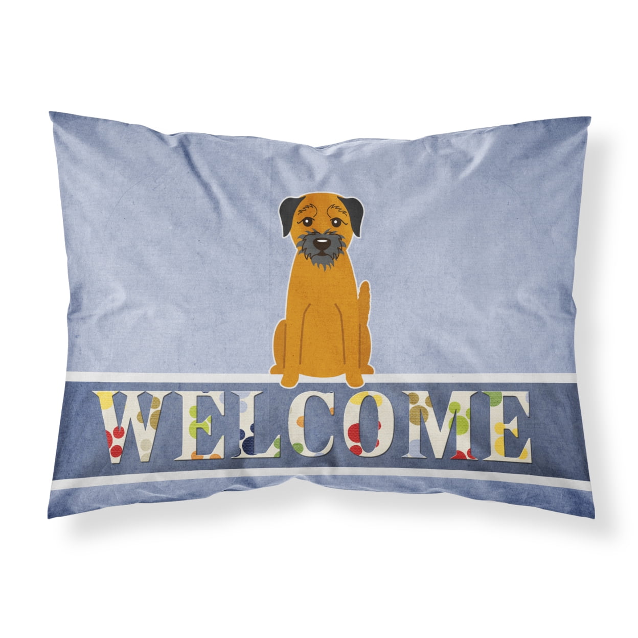 Border Terrier Welcome Fabric Standard Pillowcase