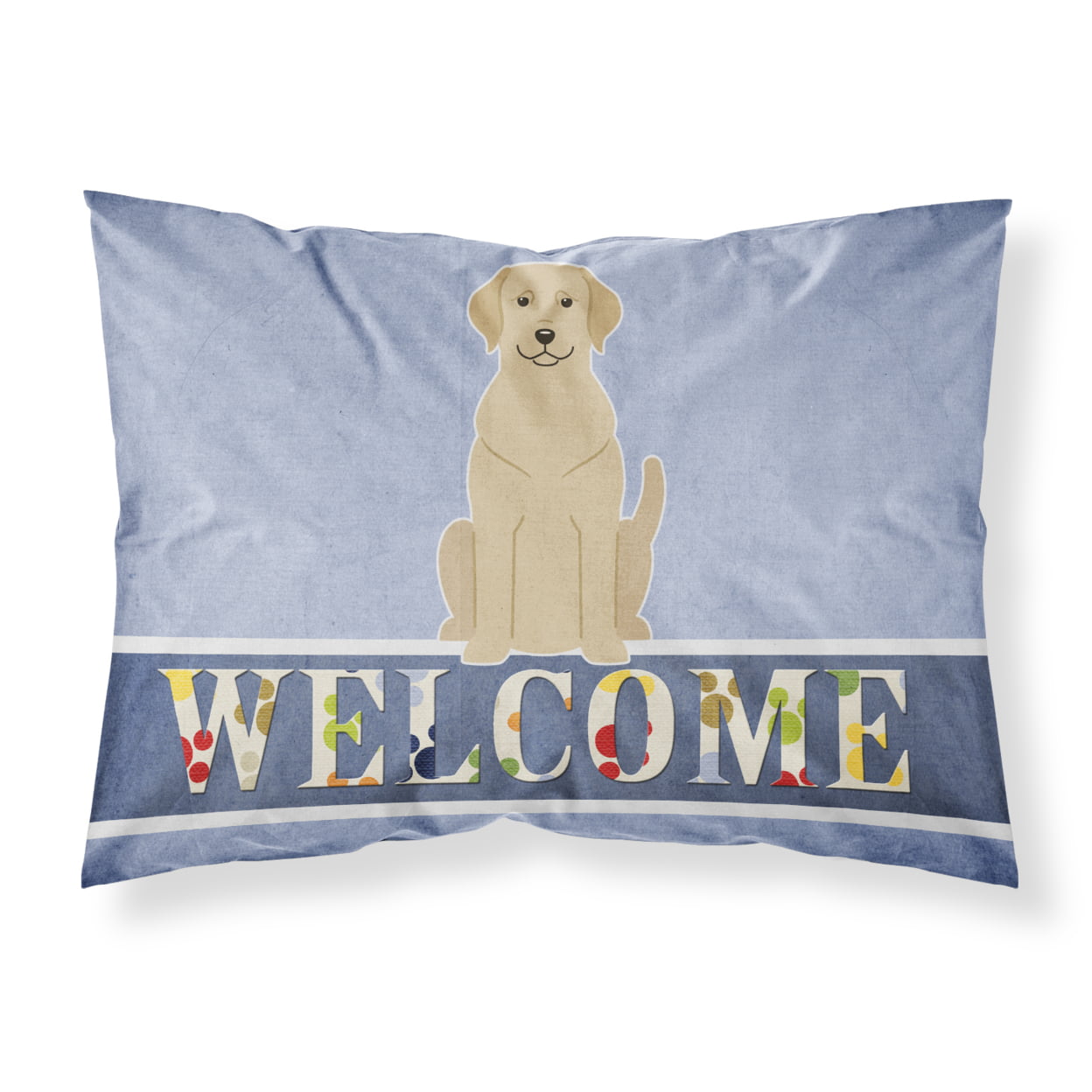 Yellow Labrador Welcome Fabric Standard Pillowcase