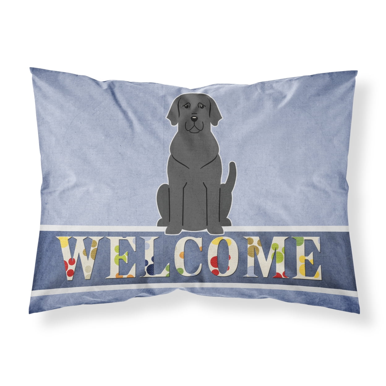 Black Labrador Welcome Fabric Standard Pillowcase