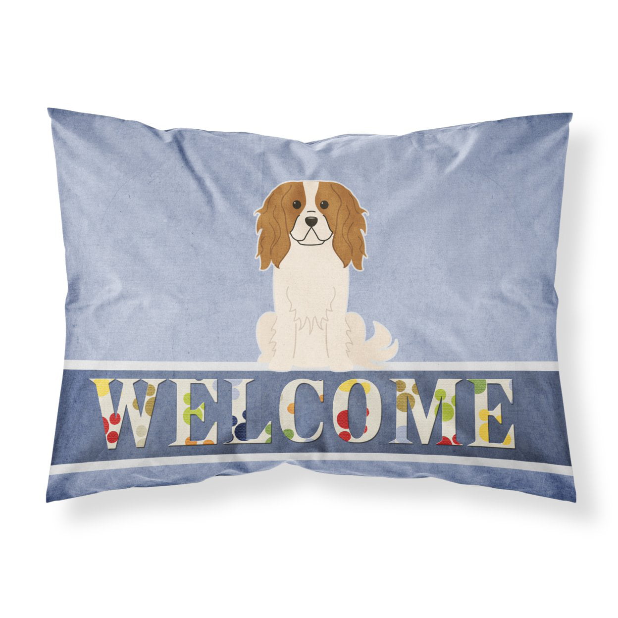 Cavalier Spaniel Welcome Fabric Standard Pillowcase