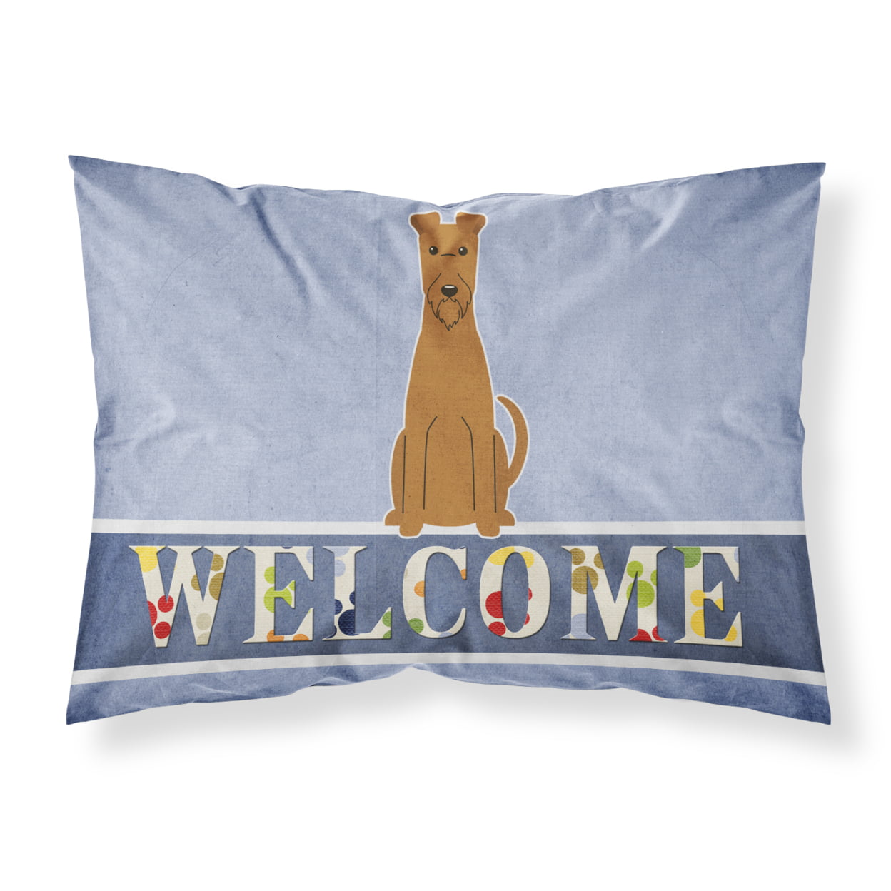 Irish Terrier Welcome Fabric Standard Pillowcase