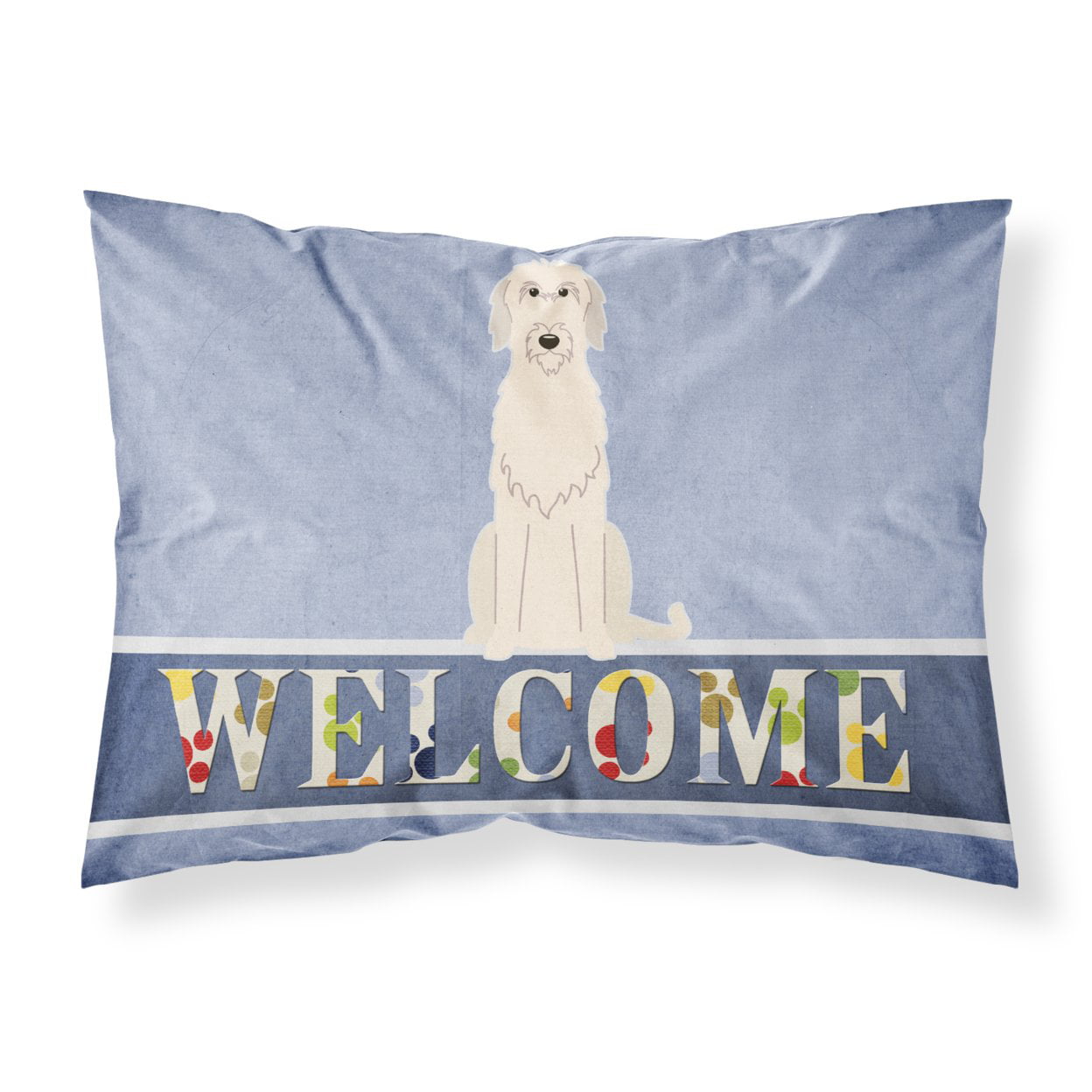 Irish Wolfhound Welcome Fabric Standard Pillowcase