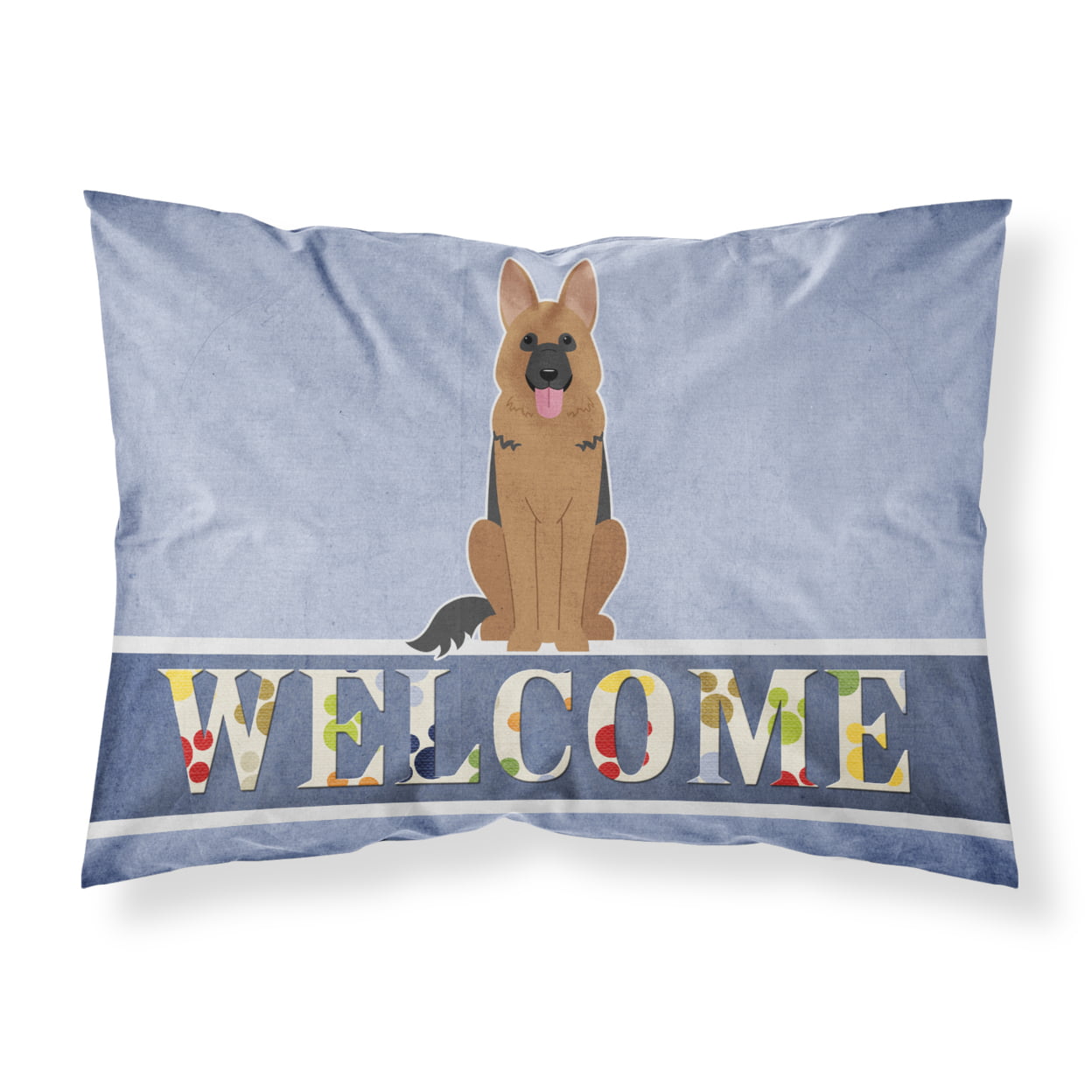 German Shepherd Welcome Fabric Standard Pillowcase