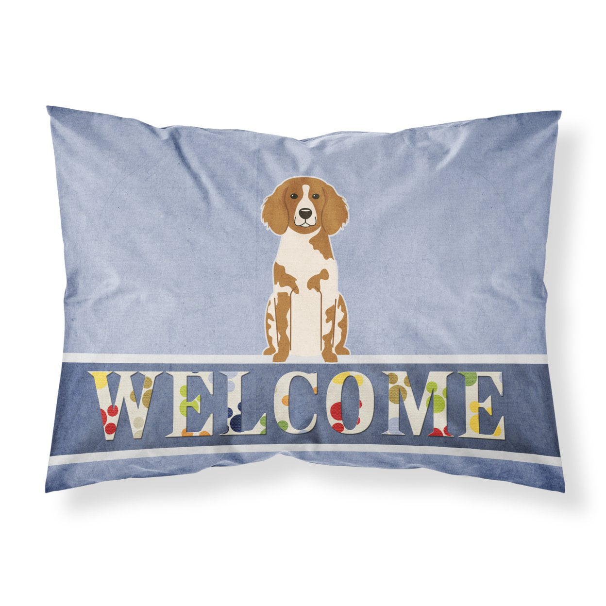 Brittany Spaniel Welcome Fabric Standard Pillowcase