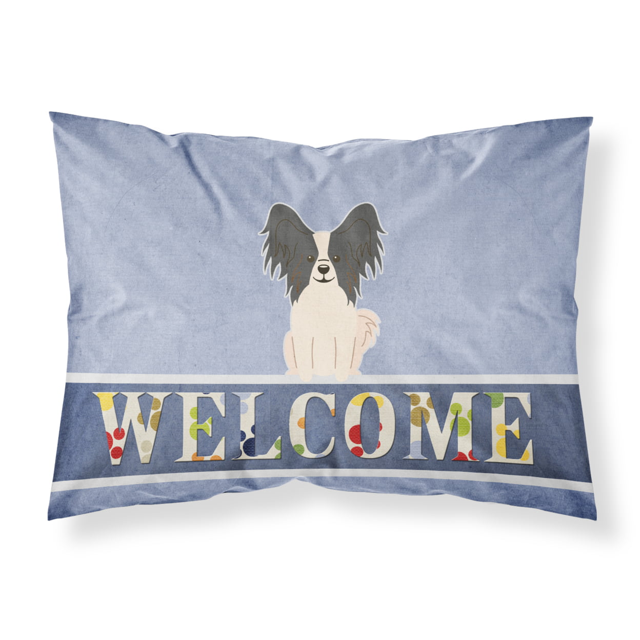 Papillon Black & White Welcome Fabric Standard Pillowcase