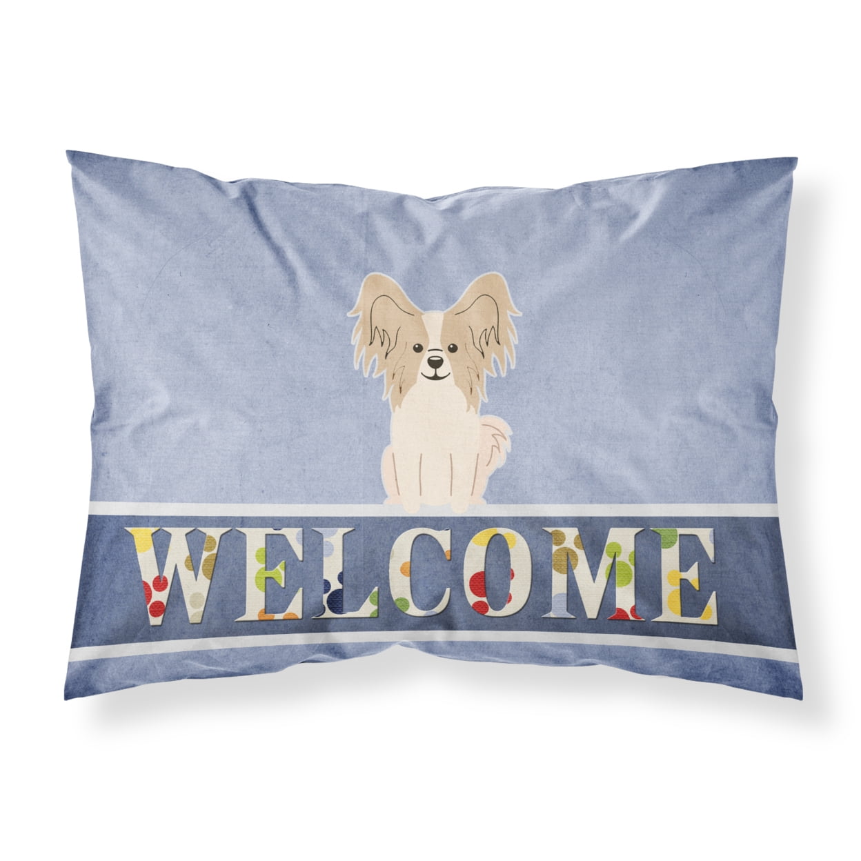 Papillon Sable White Welcome Fabric Standard Pillowcase