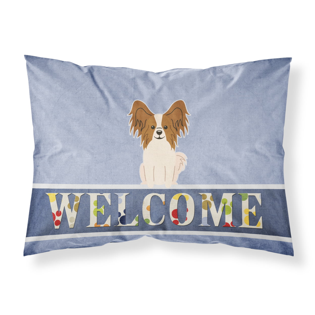 Papillon Red White Welcome Fabric Standard Pillowcase