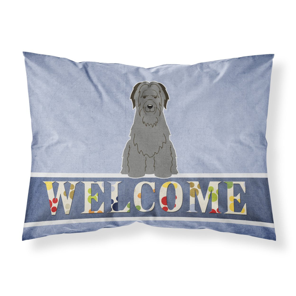 Briard Black Welcome Fabric Standard Pillowcase